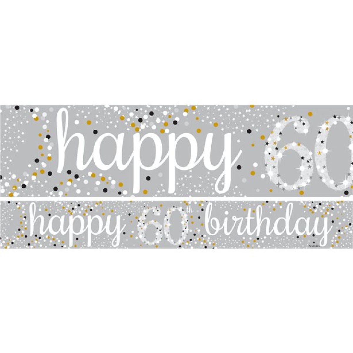 Happy 60th Birthday Celebration Paper Banners - 1m