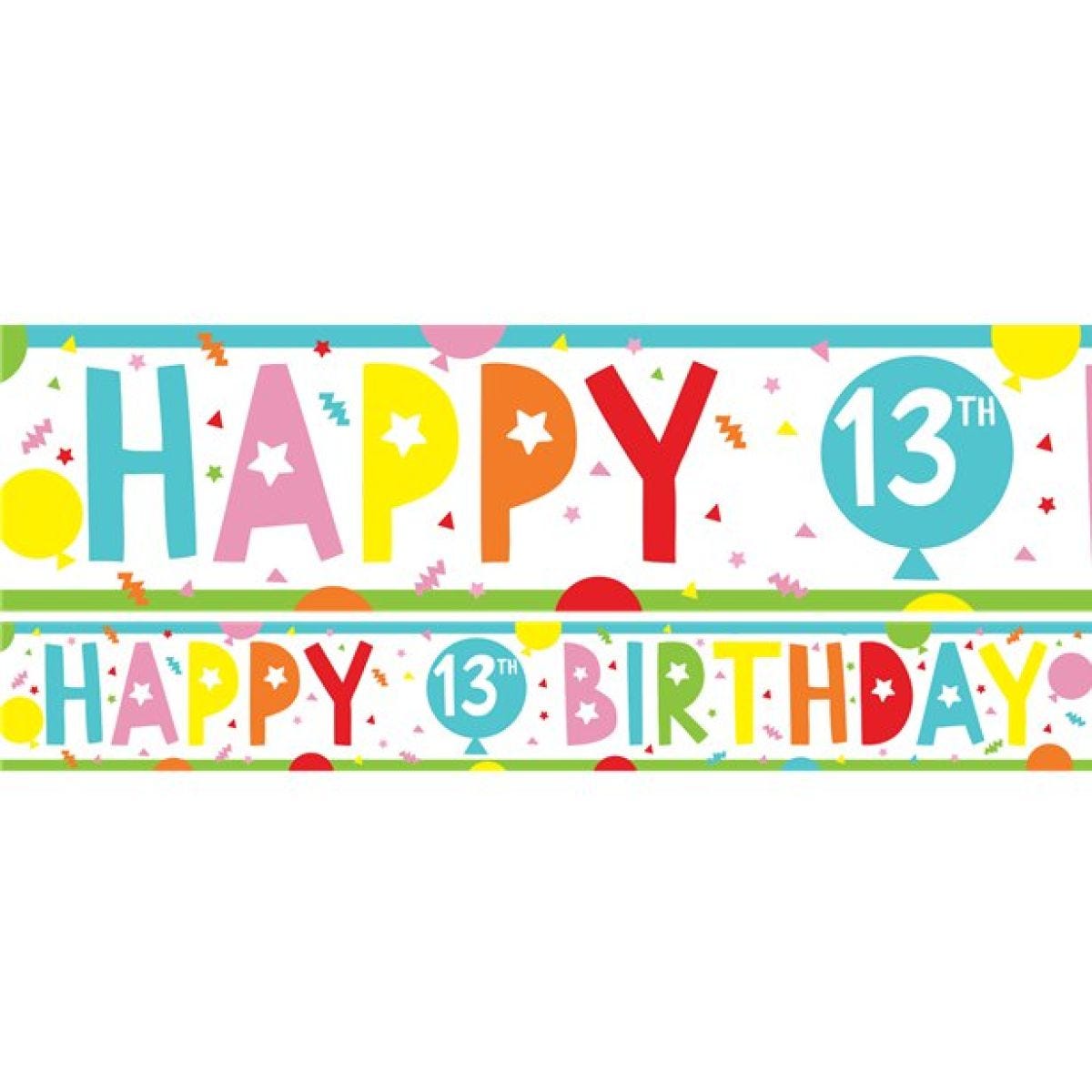 13th Birthday Brights Paper Banners - 1m
