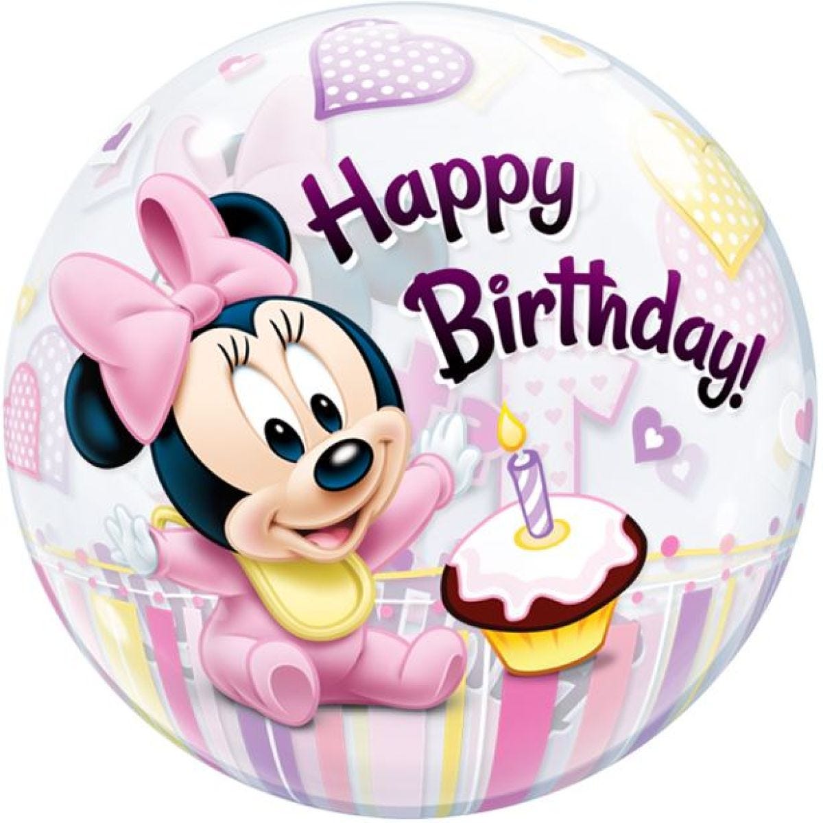 Minnie Mouse 1st Birthday Bubble Balloon - 22"