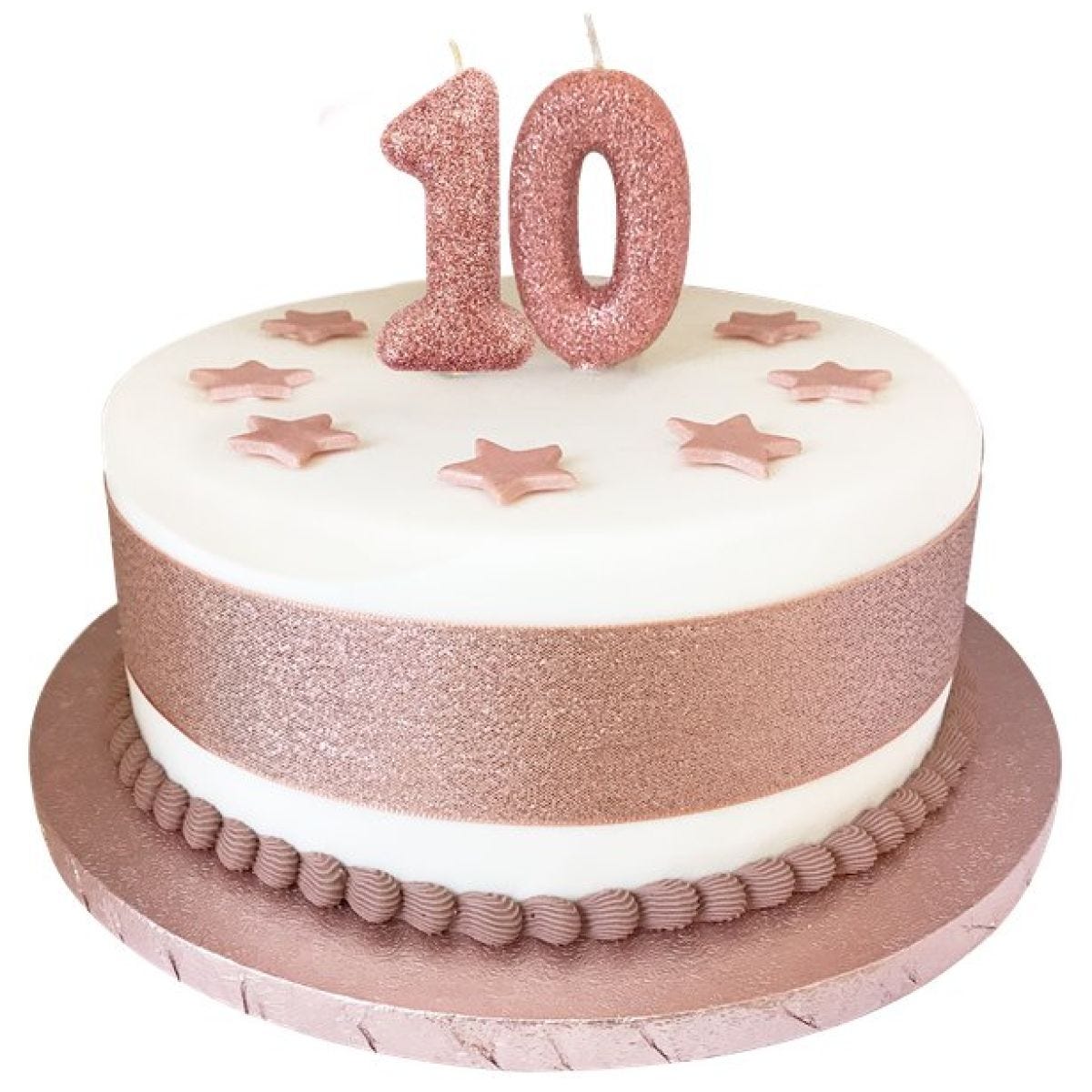 Rose Gold Glitter Number 1 Candle - 7cm | Party Delights