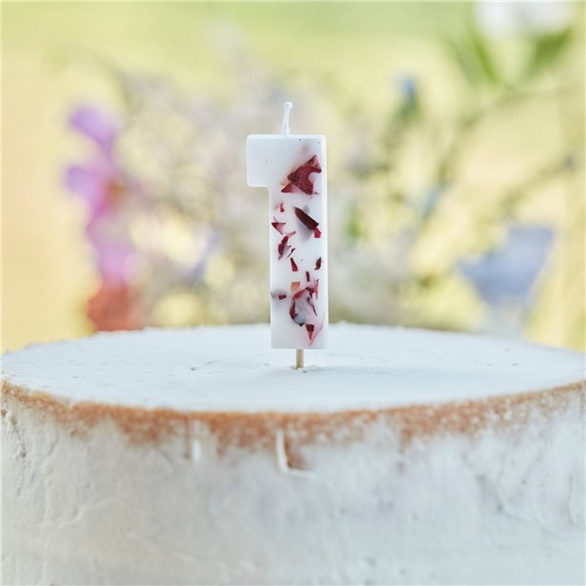 Pressed Petal Number 1 Candle - 9cm