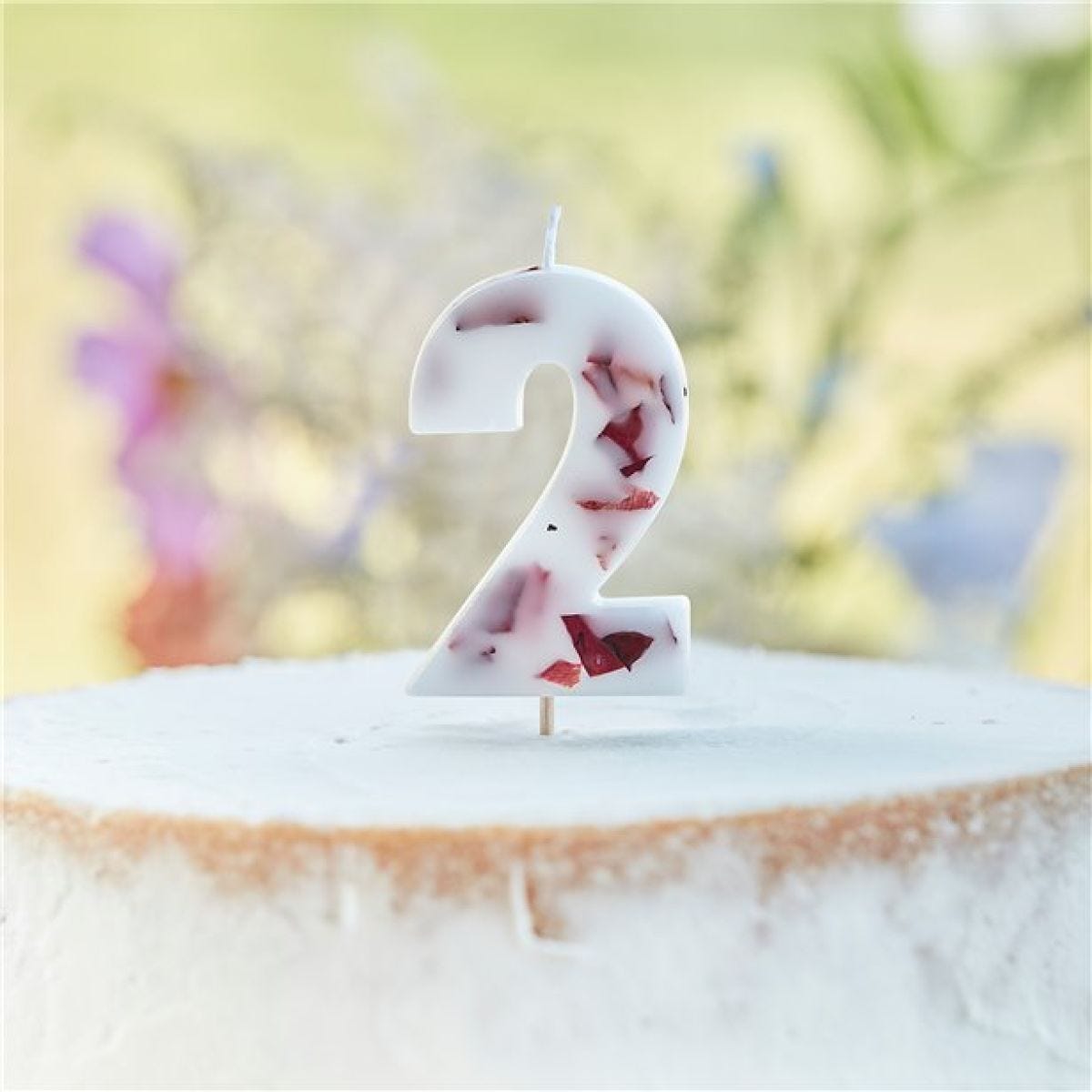 Pressed Petal Number 2 Candle - 9cm