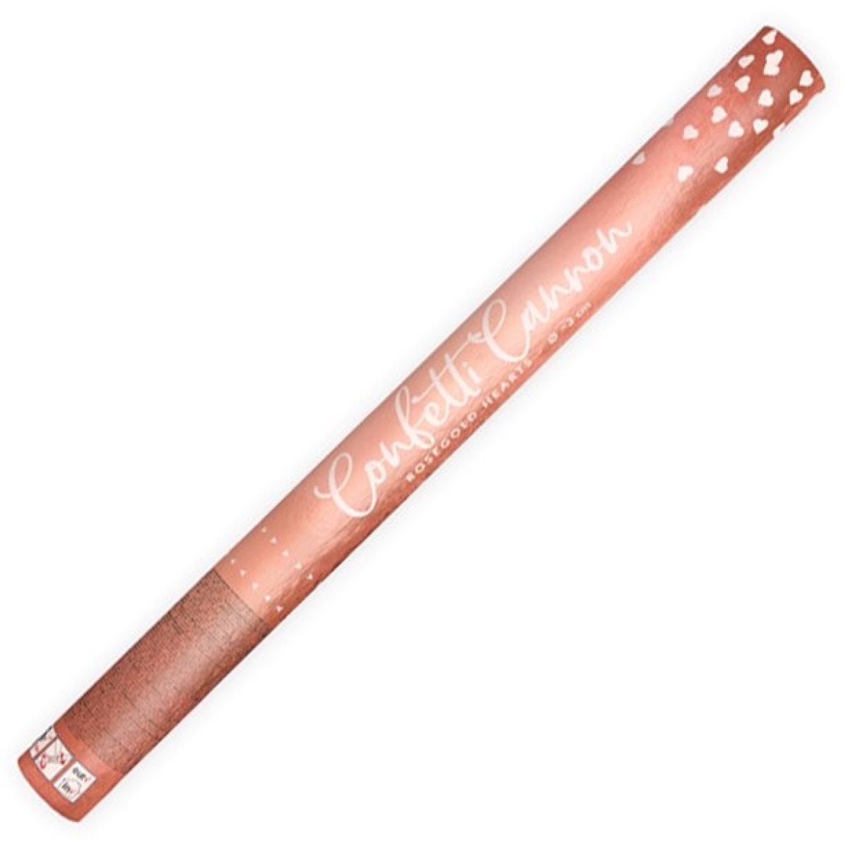 Rose Gold Hearts Confetti Cannon - 60cm