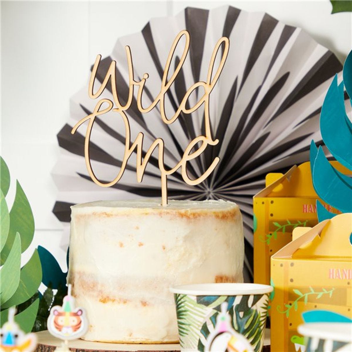 Wild One Wooden Cake Topper - 22cm