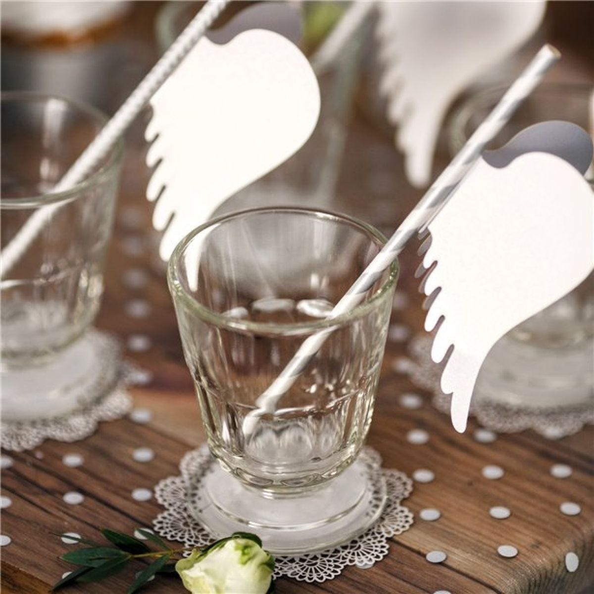 Angel Wings Glass Decoration (10pk)