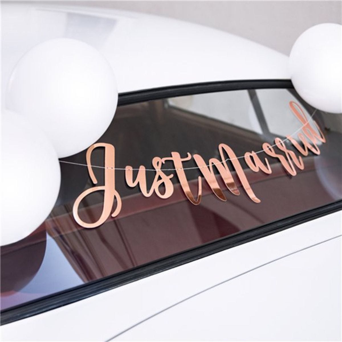 Rose Gold Just Married Wedding Car Decoration Kit