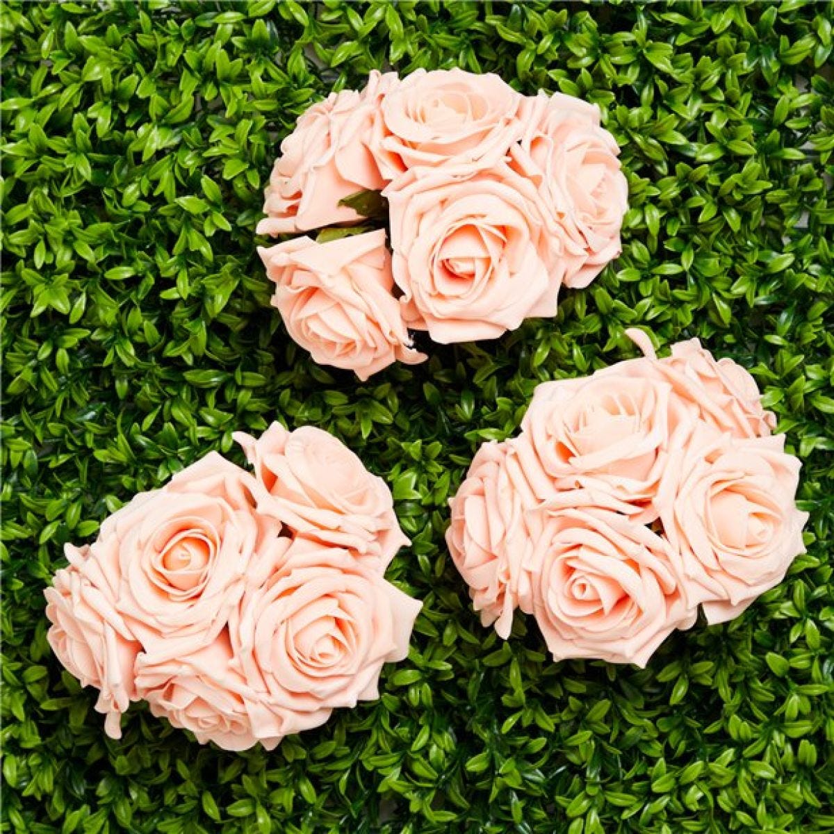 Peach Foam Rose Bud Decorations (5pk)