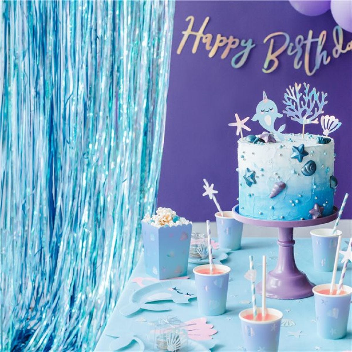 Blue Foil Curtain - 2.5m