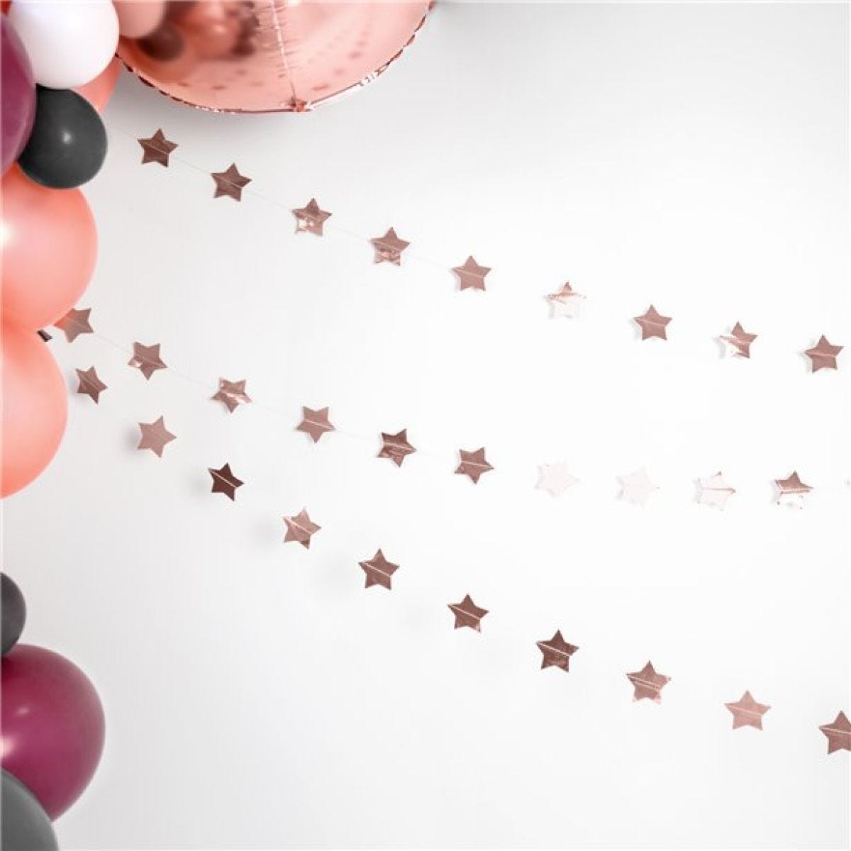 Rose Gold Star Foil Garland - 3.6m