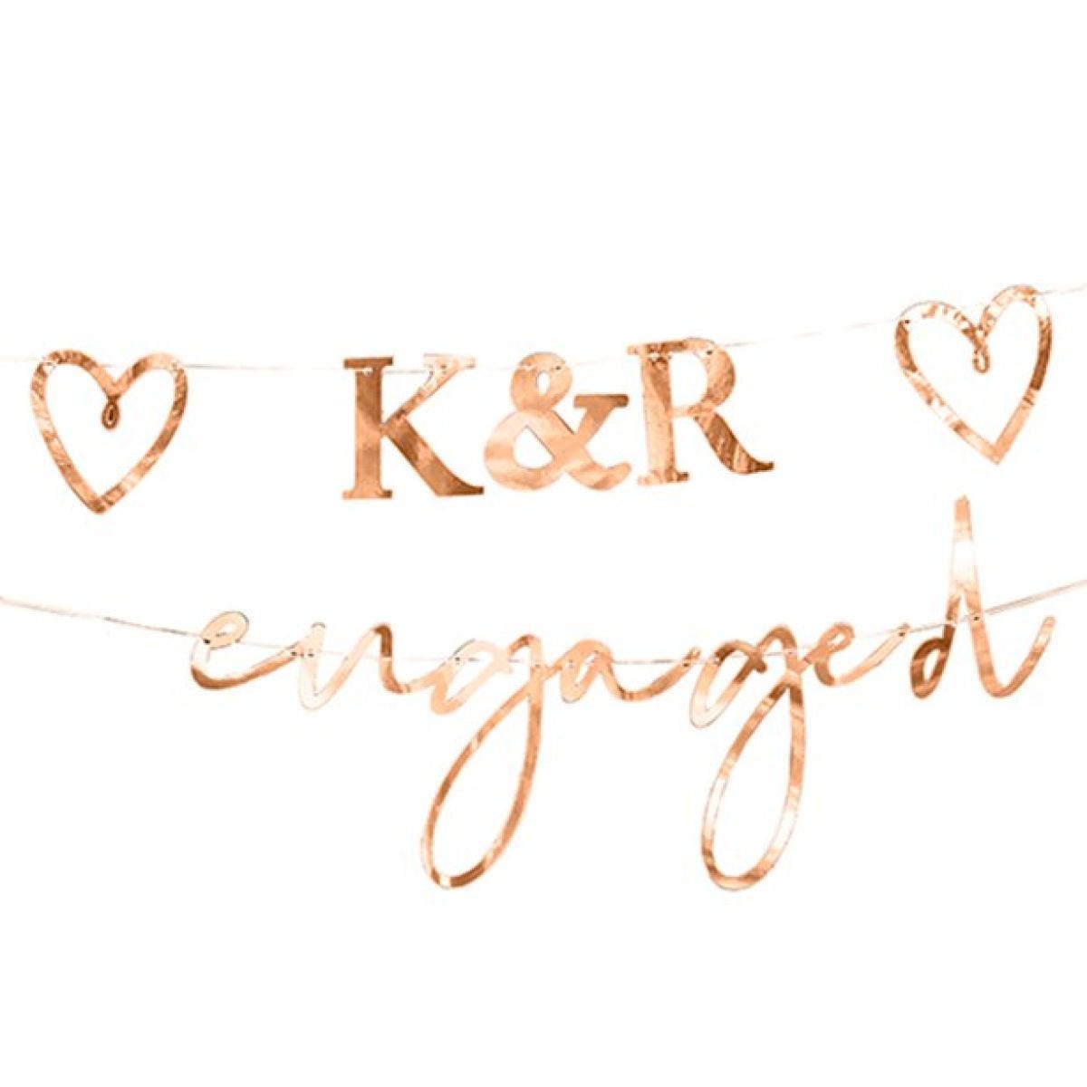 Engaged Rose Gold Customisable Bunting