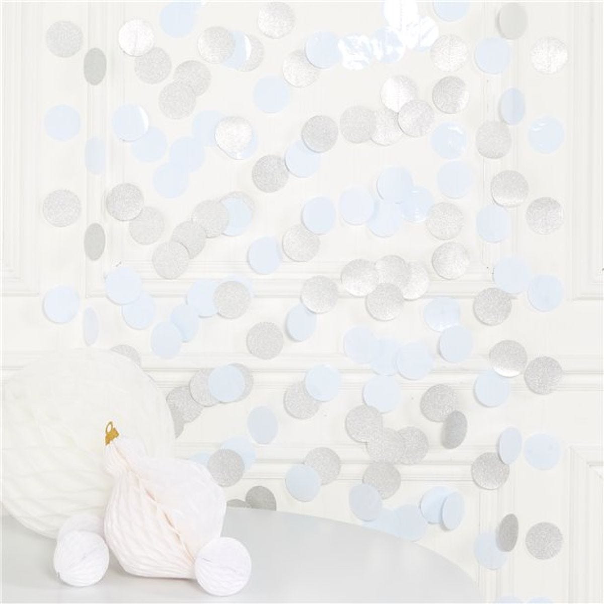 White Glitter Hanging String Decorations - 2.1m