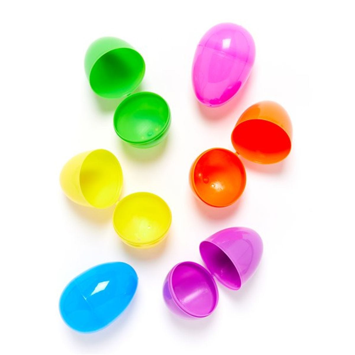 Rainbow Fillable Plastic Eggs - 8cm (6pk)