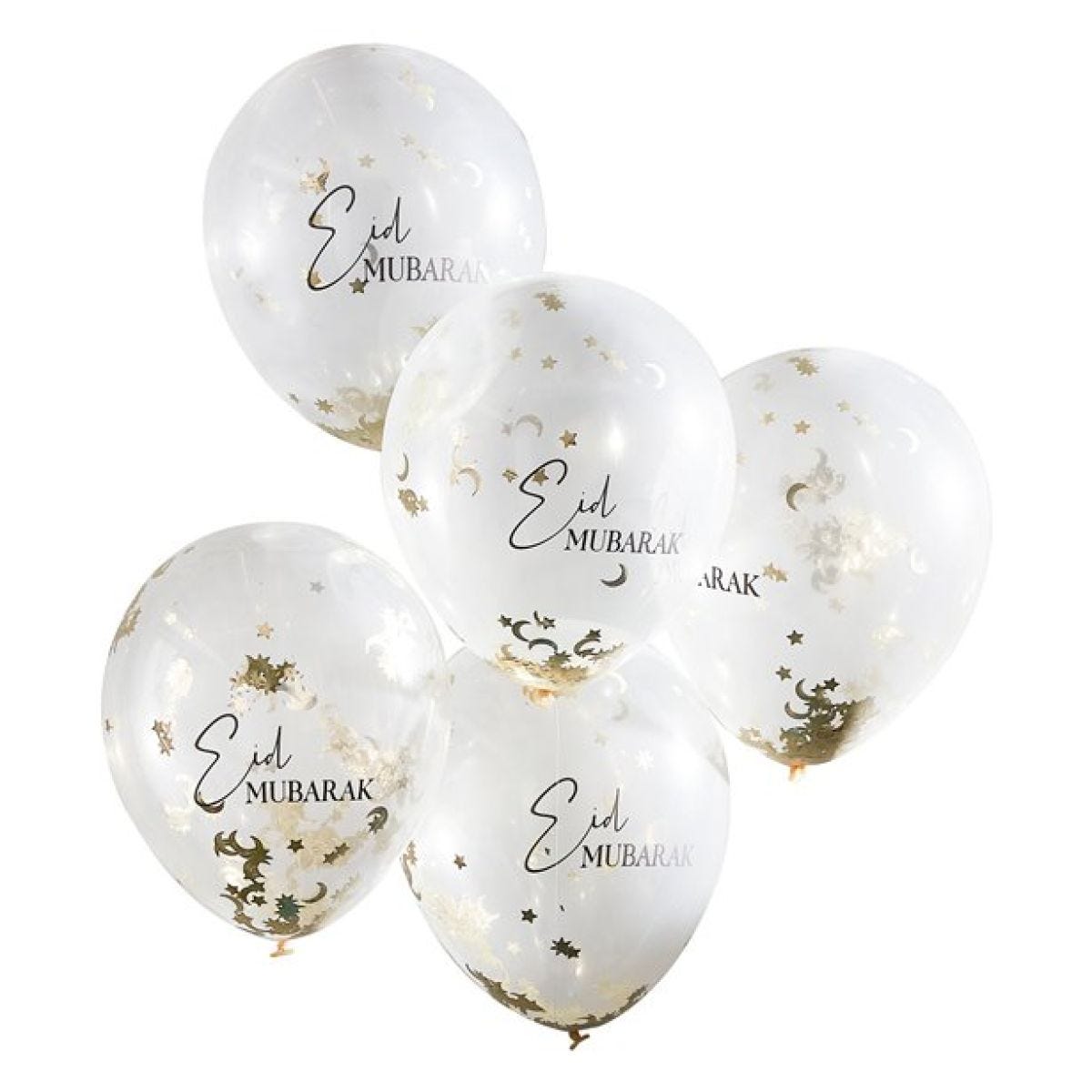 Eid Confetti Balloons - 12" Latex (5pk)