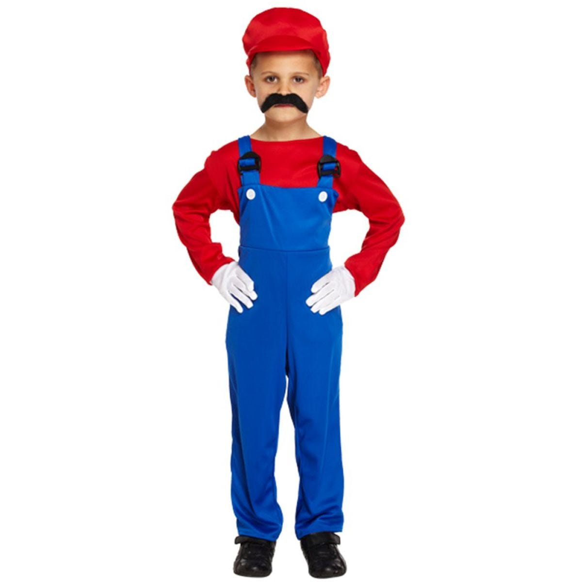 Red Super Plumber - Child Costume