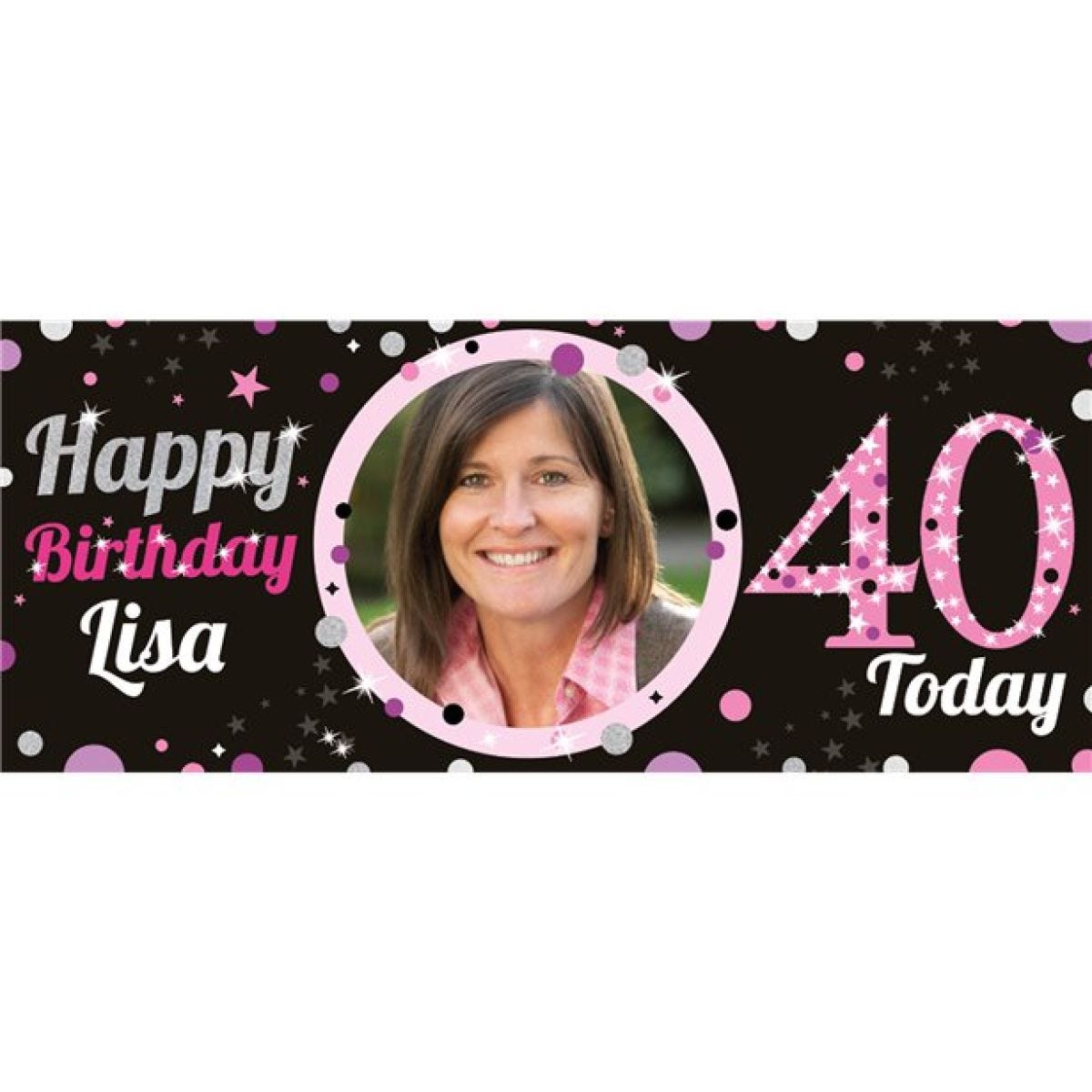 40th Birthday Pink Celebration Banner