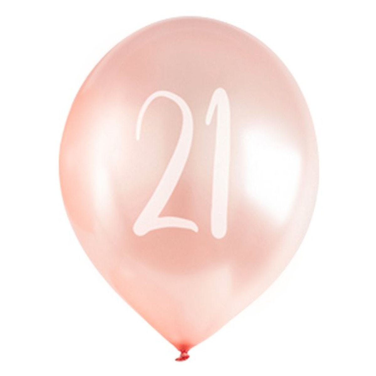 Rose Gold 21st Milestone Balloons - 12" Latex