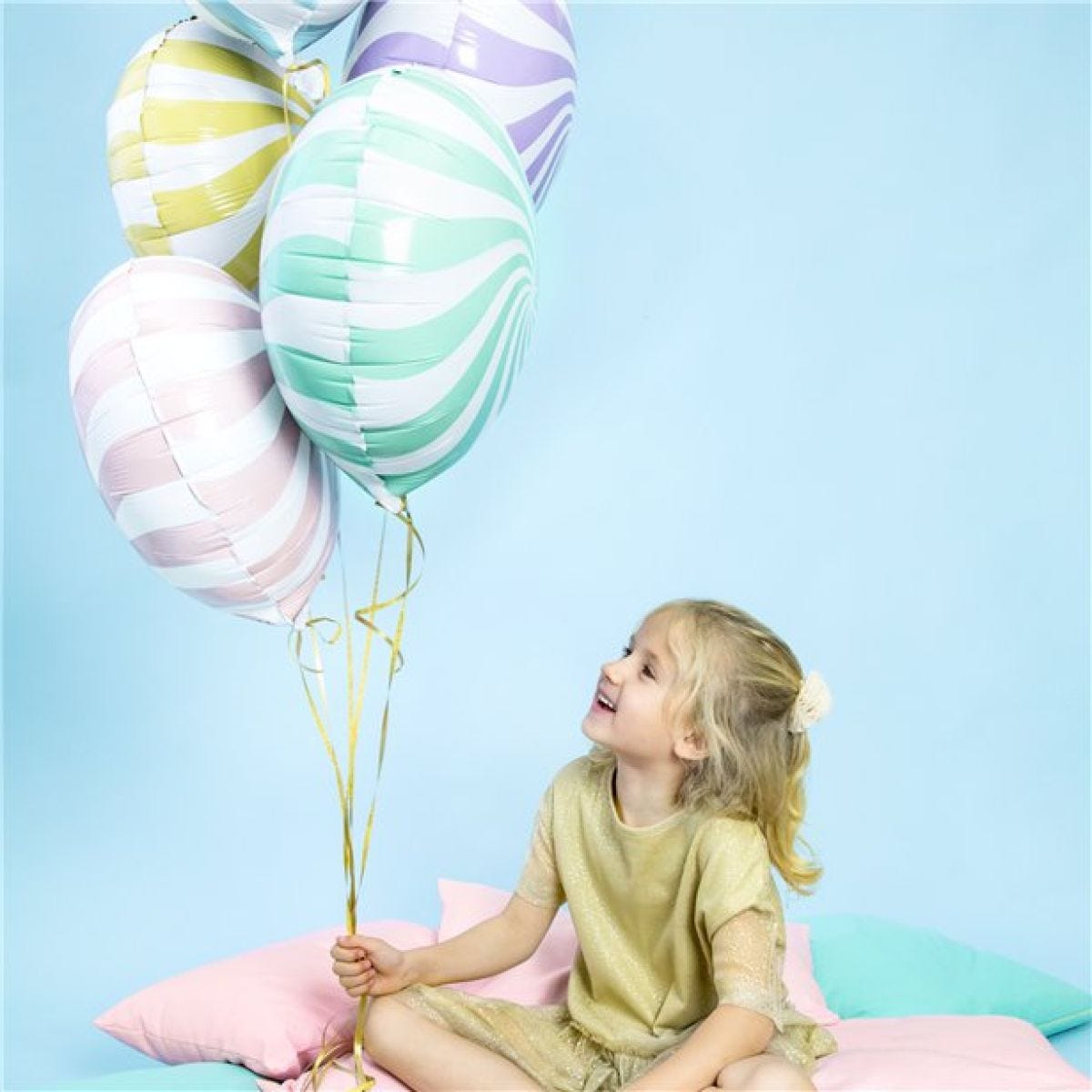 Mint Green Candy Swirl Foil Balloon - 18"