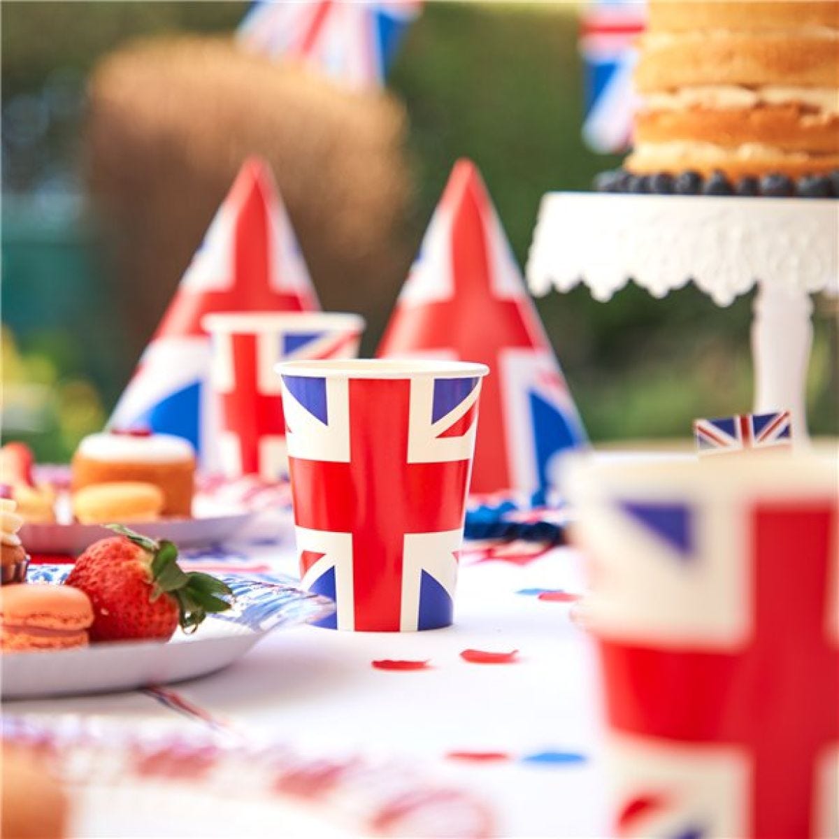 Union Jack Paper Cups - 250ml (8pk)