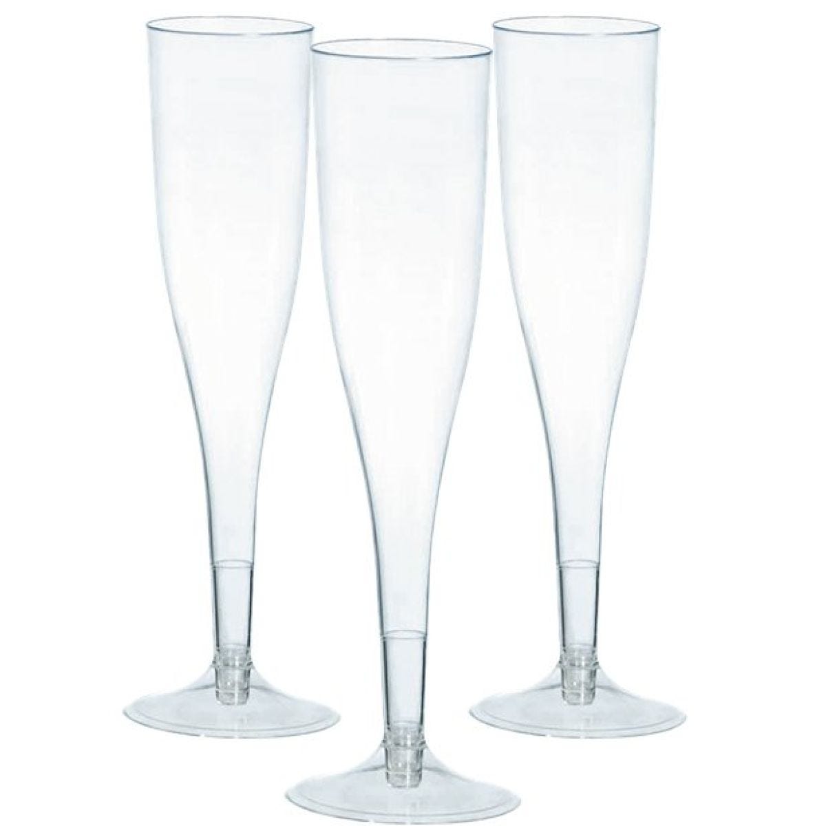 Clear Plastic Champagne Flutes - 162ml (20pk)