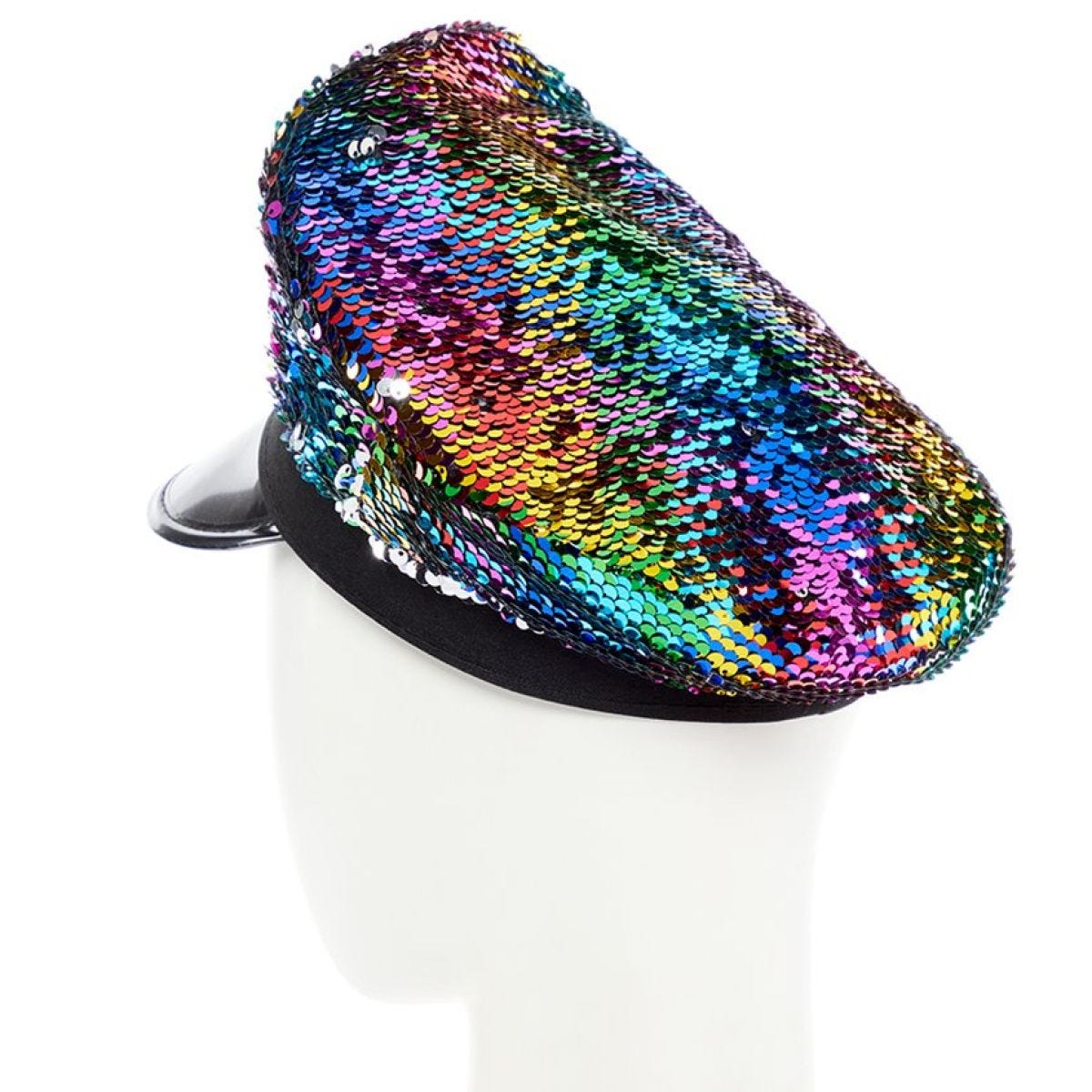 Rainbow Sequin Peak Hat