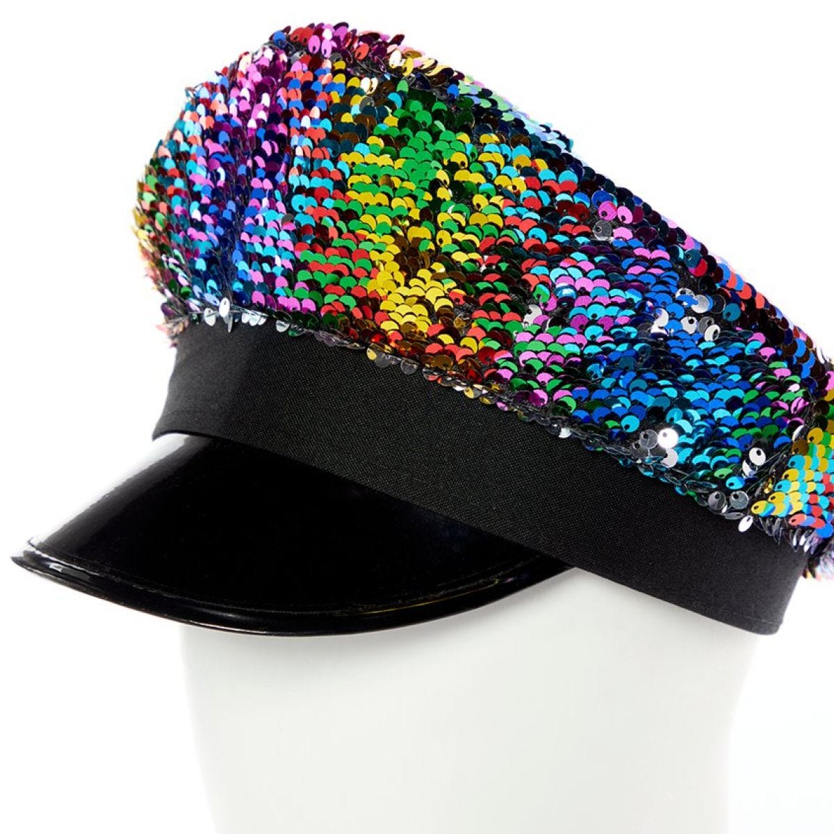 Rainbow Sequin Peak Hat