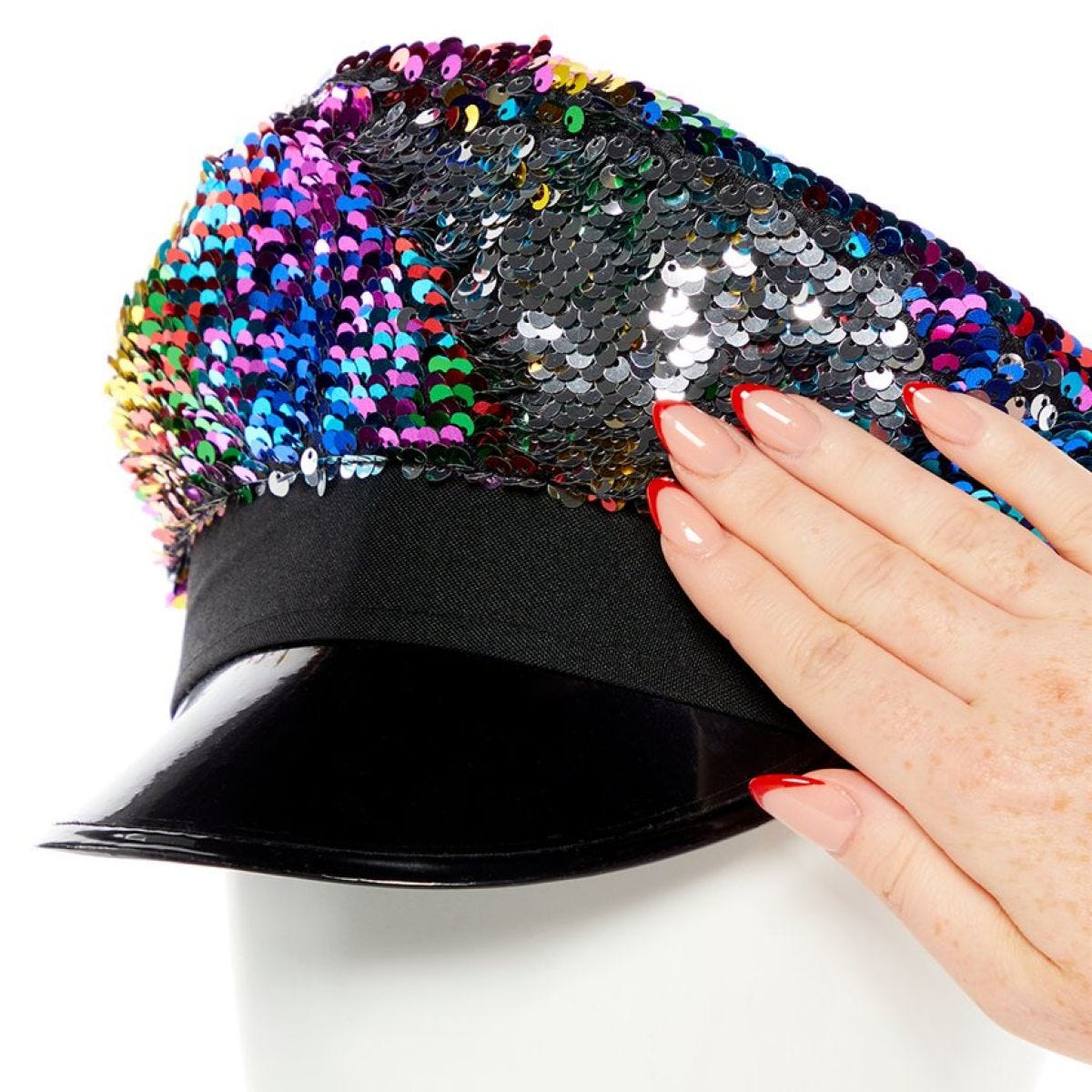 Rainbow Sequin Peak Hat