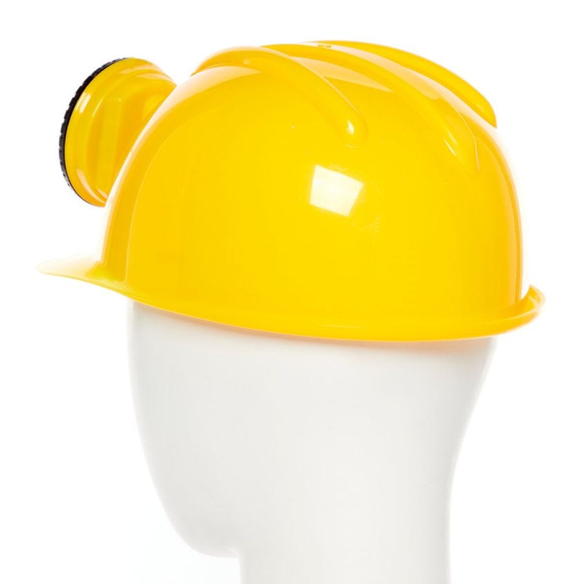 Yellow Construction Helmet with Light