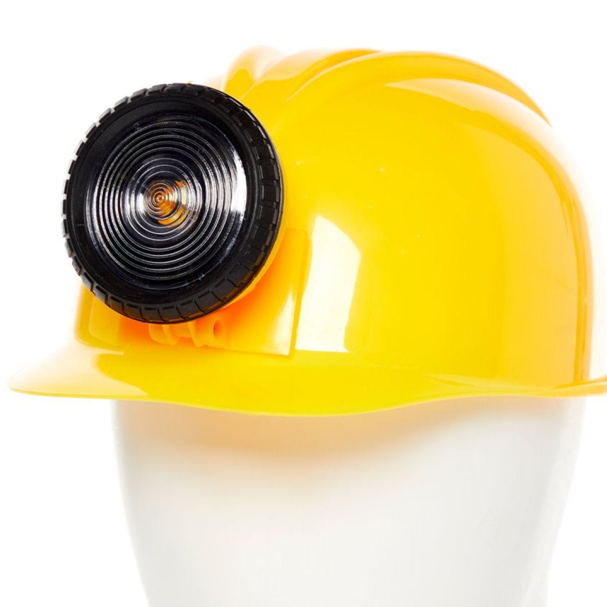 Yellow Construction Helmet with Light