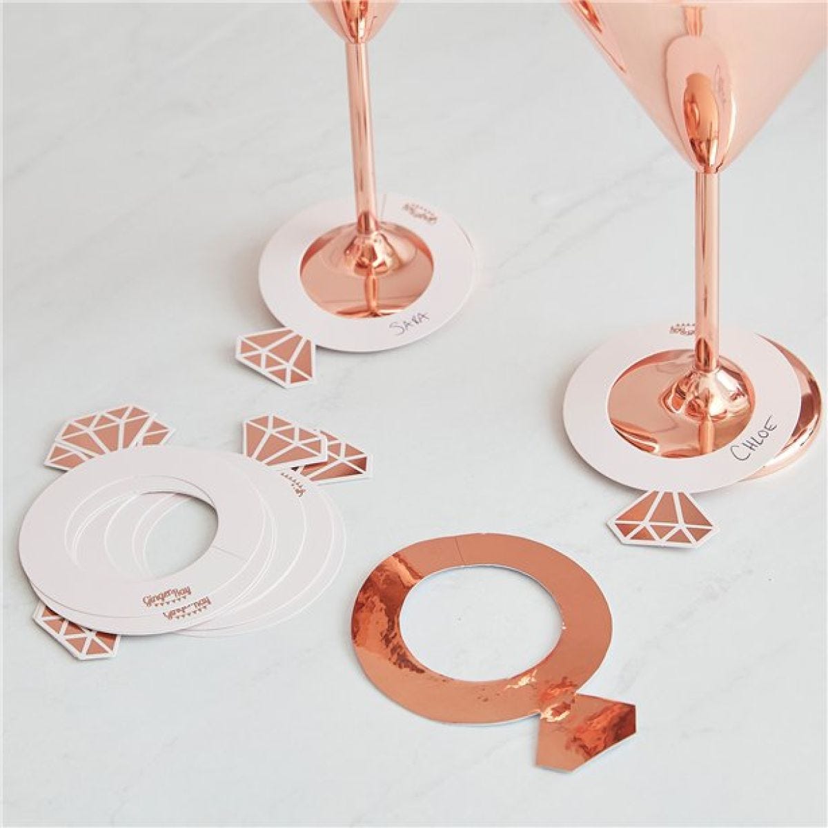 Ring Shaped Rose Gold Foil Drink Markers (10pk)