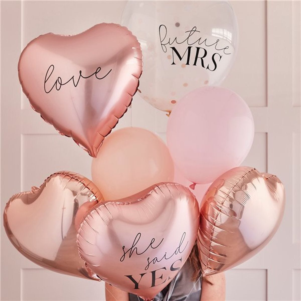 Hen Party Rose Gold & Pink Foil Balloon Bouquet (9pk)