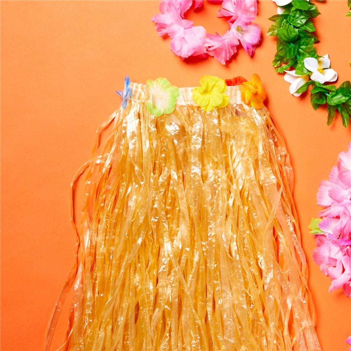 Natural Hawaiian Long Grass Skirt - Adult