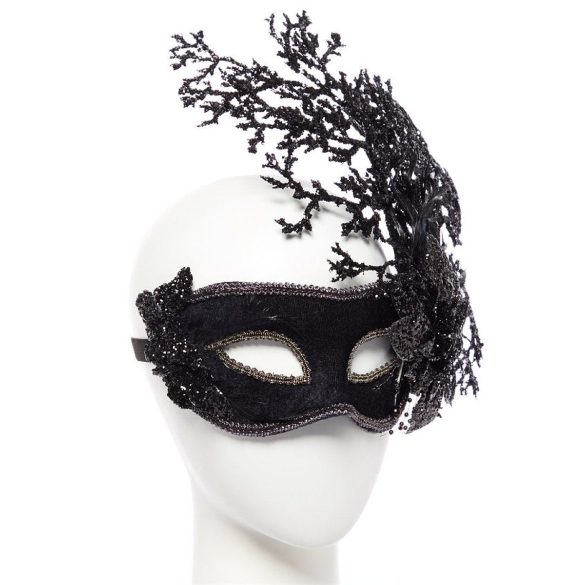 Black Floral Masquerade Mask