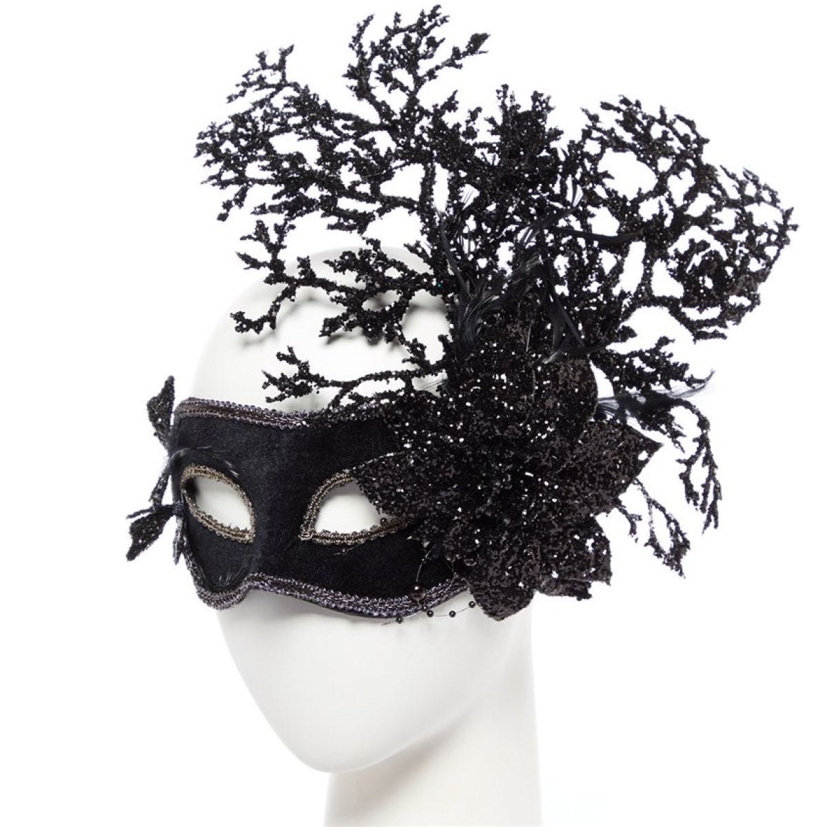 Black Floral Masquerade Mask