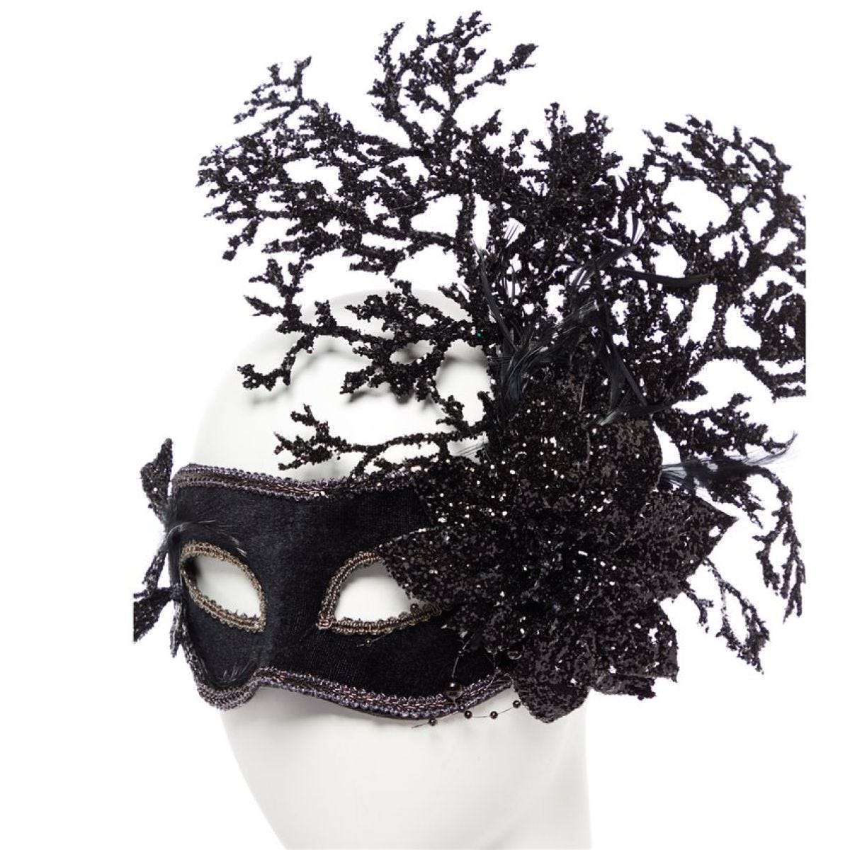 Black Floral Masquerade Mask