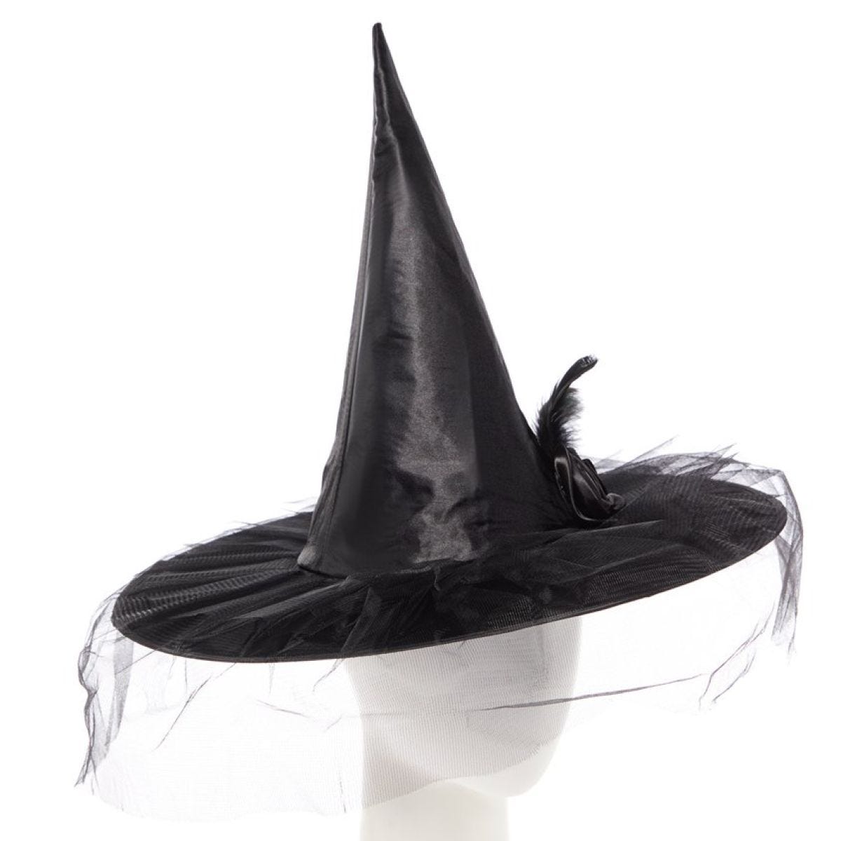 Black Witch hat with Flower