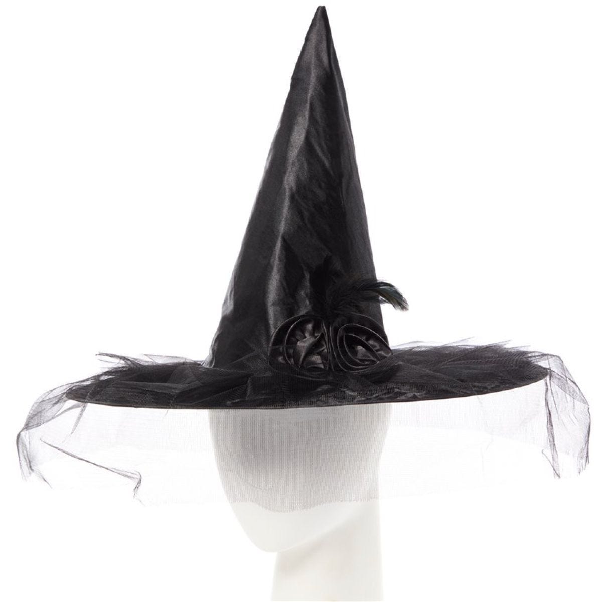 Black Witch hat with Flower