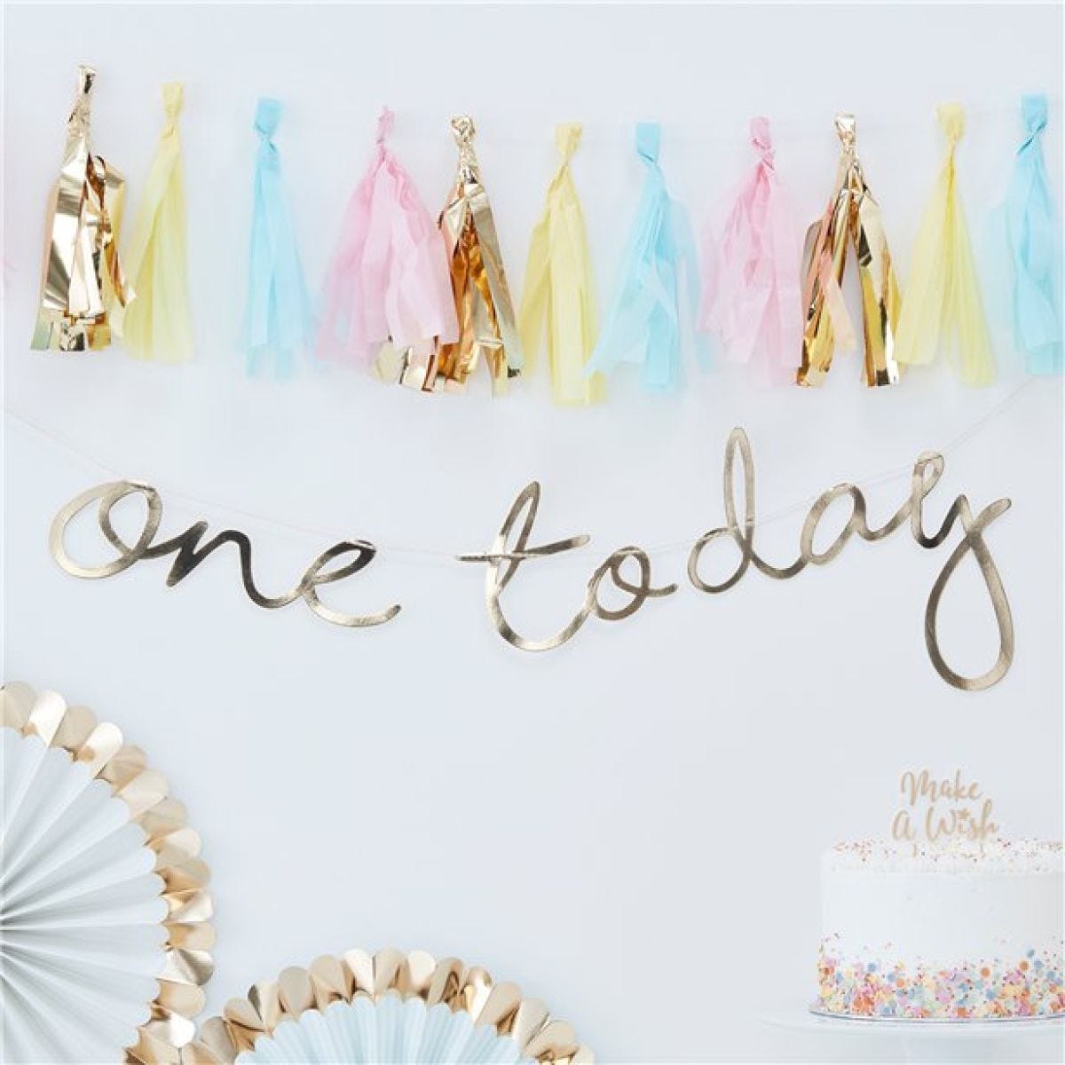 Pick & Mix Pastel Gold &apos;One Today&apos; Banner - 1.5m