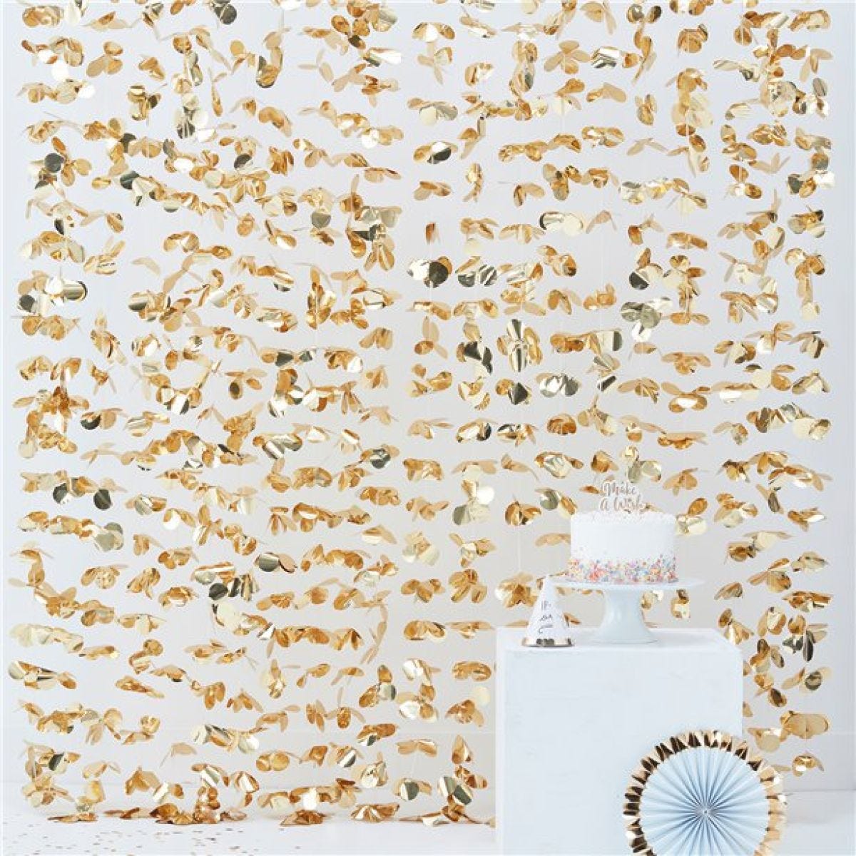 Pick & Mix Pastel Gold Curtain Backdrop - 2m x 1.8m