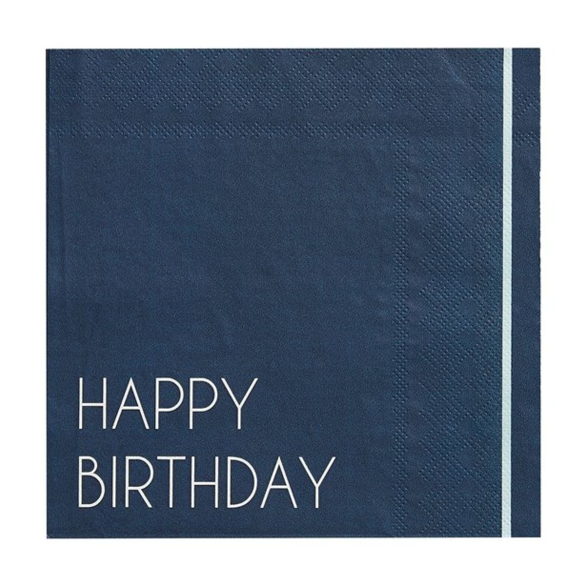 Mix It Up Blue Happy Birthday Eco Paper Napkins (16pk)