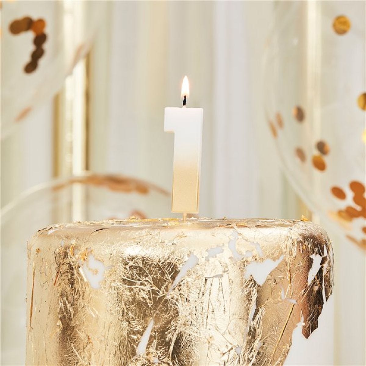 Gold Ombre Number 1 Candle - 5cm