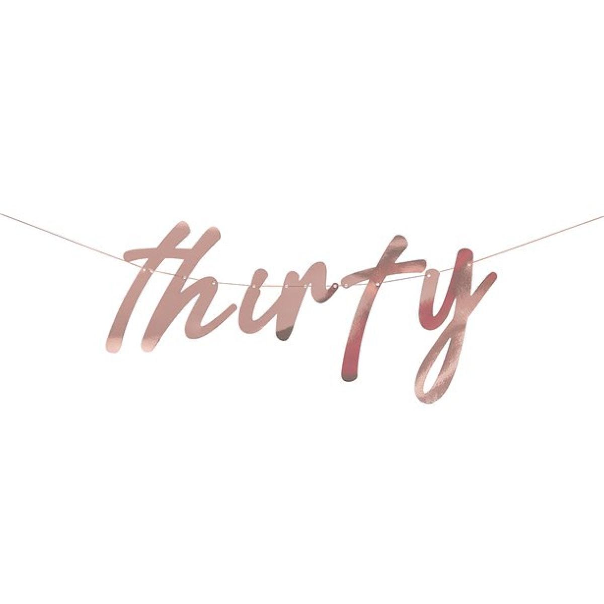 Mix It Up Rose Gold &apos;Thirty&apos; Paper Banner - 1.7m