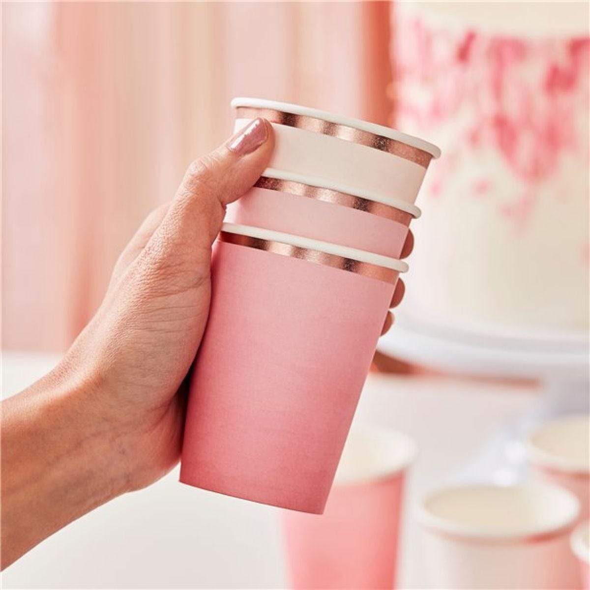 Mix It Up Pink Ombre Paper Cups - 255ml (8pk)