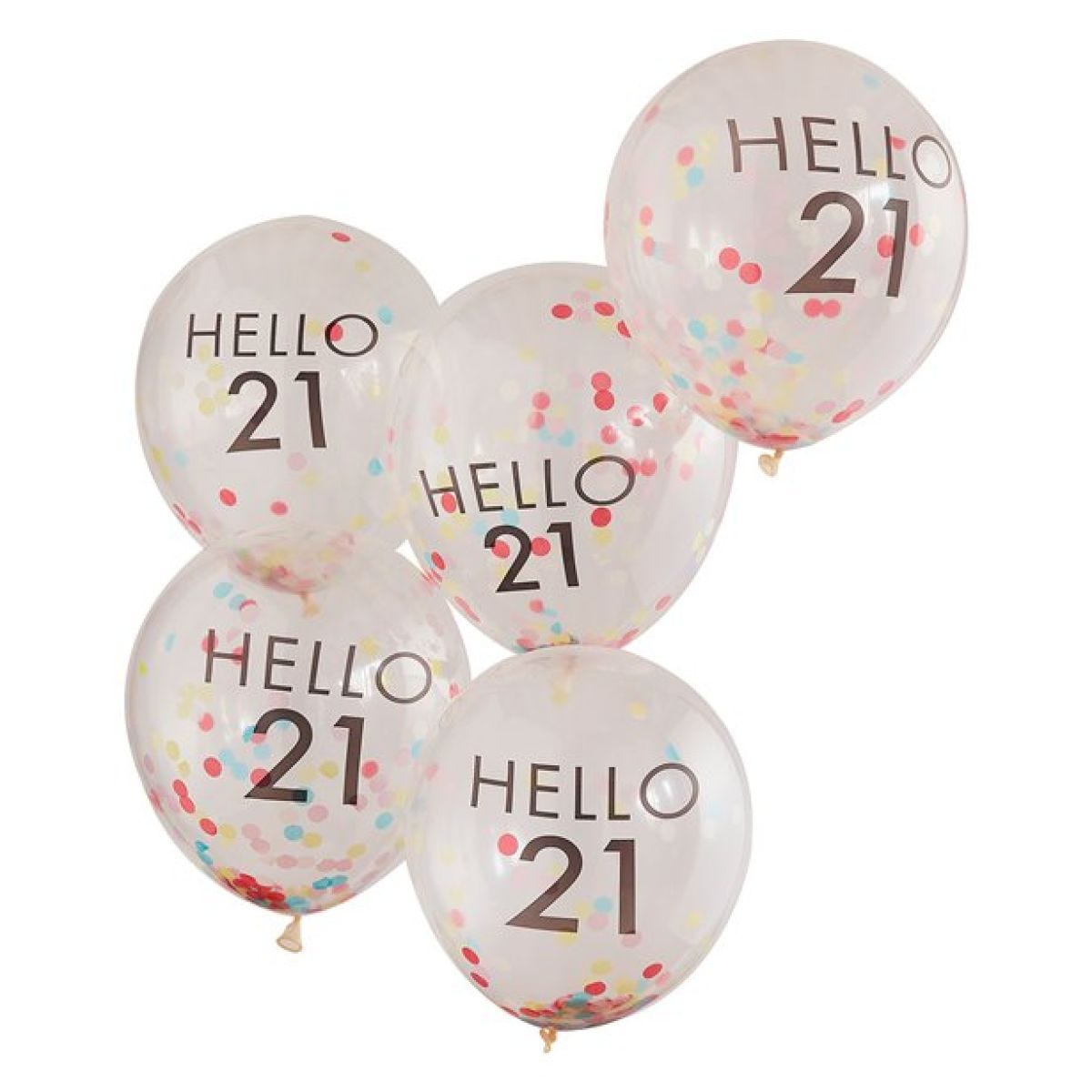 Hello 21 Mix It Up Brights Confetti Latex Balloons - 12"
