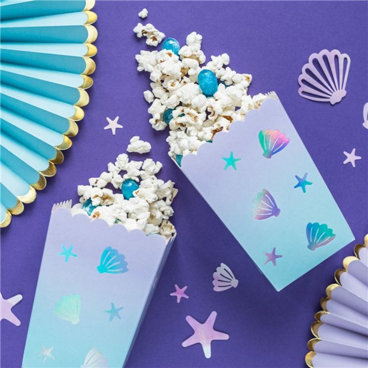 Narwhal Shell Popcorn Boxes - 12.5cm (6pk)