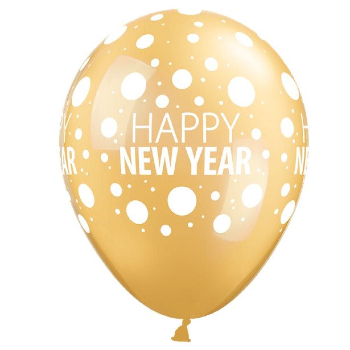 Happy New Year Dots Balloons - 11" Latex (25pk)