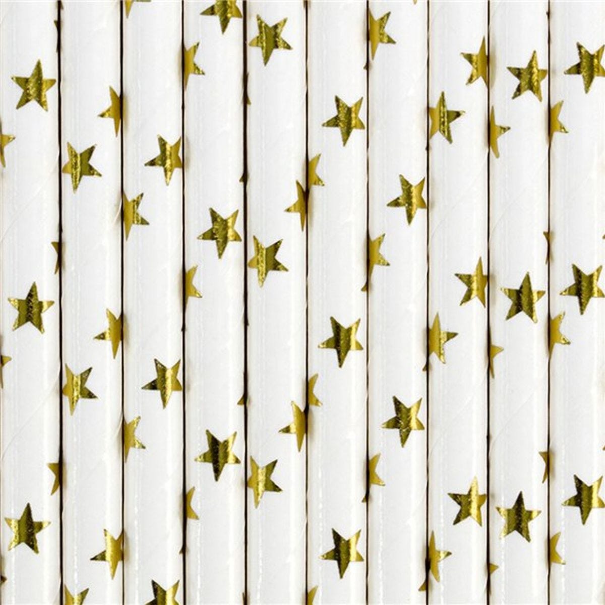 Gold Star Paper Straws (10pk)