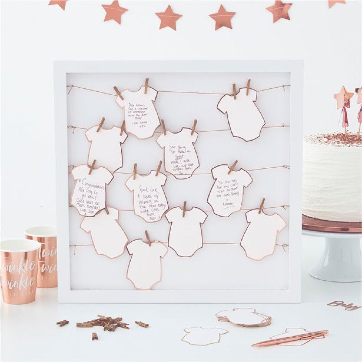 Twinkle Twinkle Babygrow Frame Guestbook - 40cm