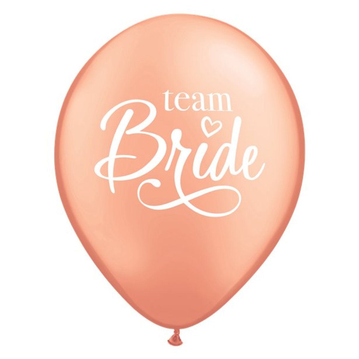 Rose Gold Team Bride Balloons - 11" Latex (6pk)