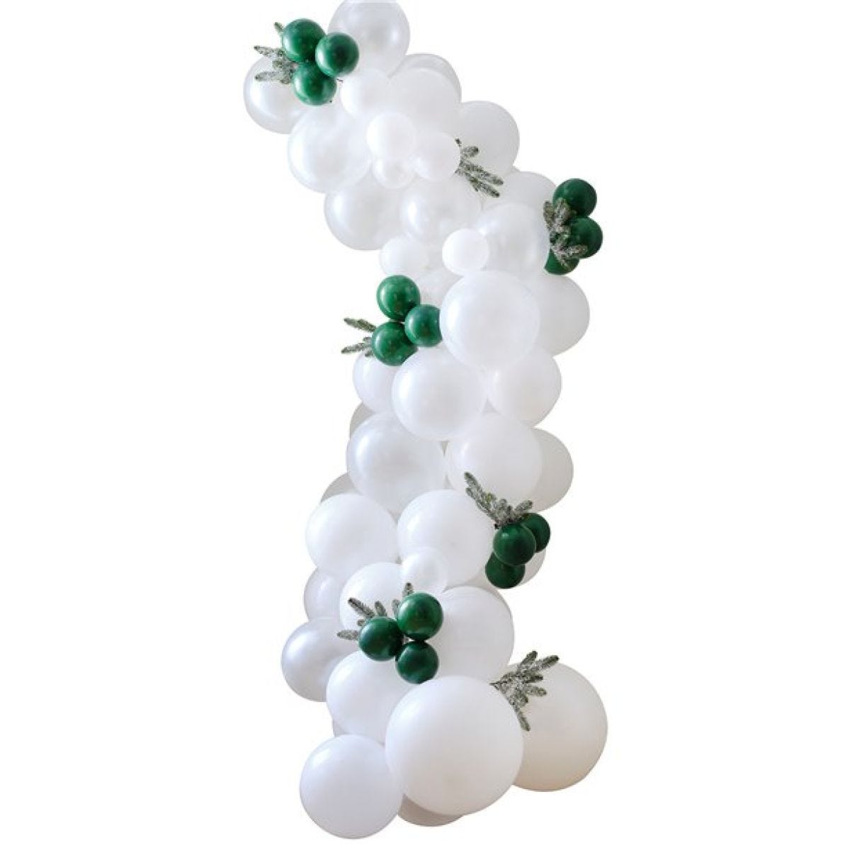 Festive Frosted Foliage Balloon Arch