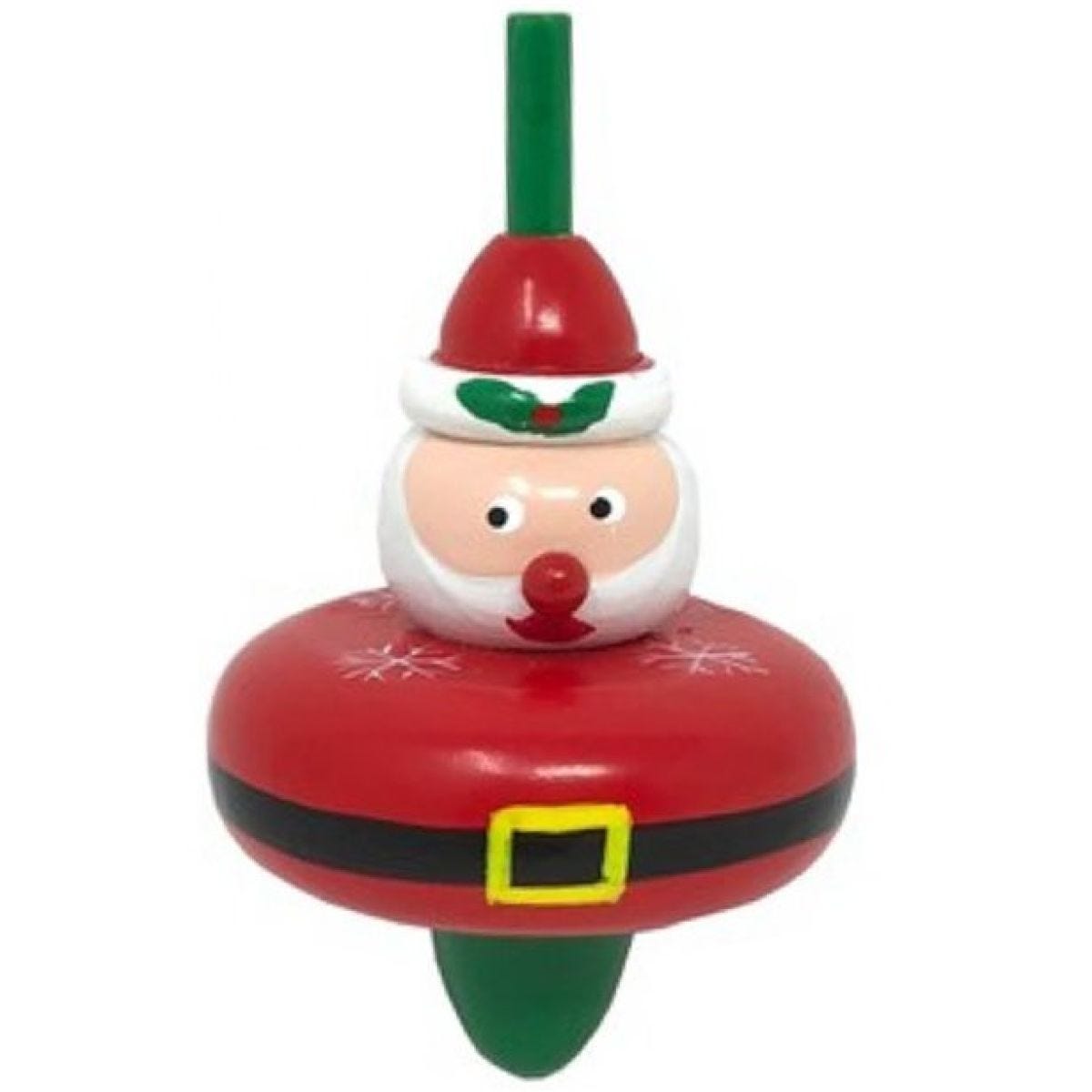 Wooden Christmas Spinning Top - 8cm